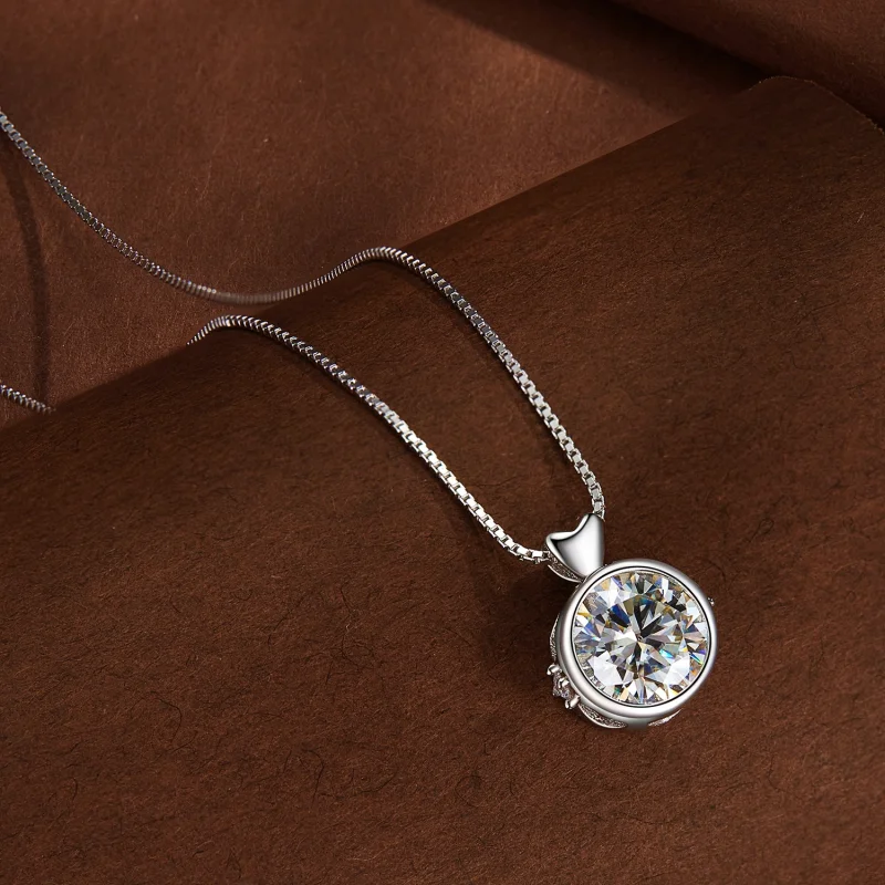 (Bild für) Halskette im Pandora-Stil mit 1 Karat Moissanit - MSN013 - Ansicht 4