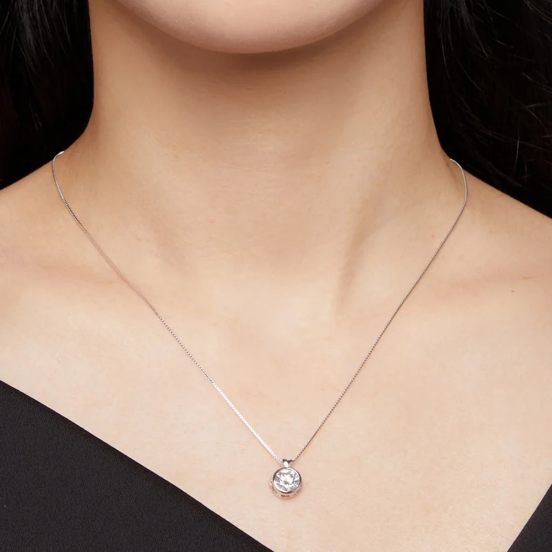 (Bild für) Halskette im Pandora-Stil mit 1 Karat Moissanit - MSN013 - Ansicht 5