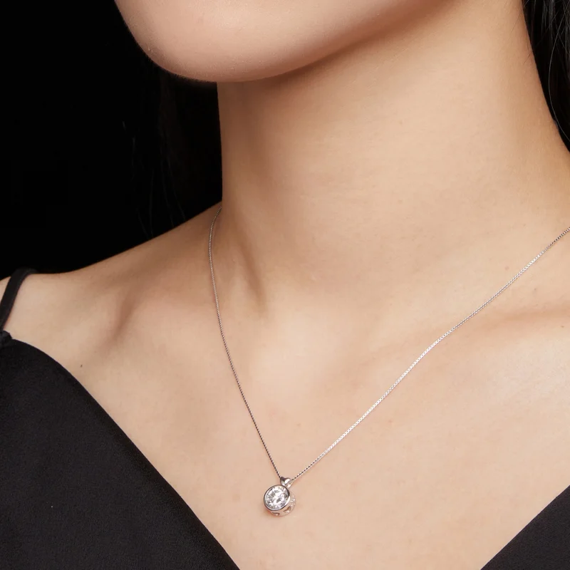 (Bild für) Halskette im Pandora-Stil mit 1 Karat Moissanit - MSN013 - Ansicht 6