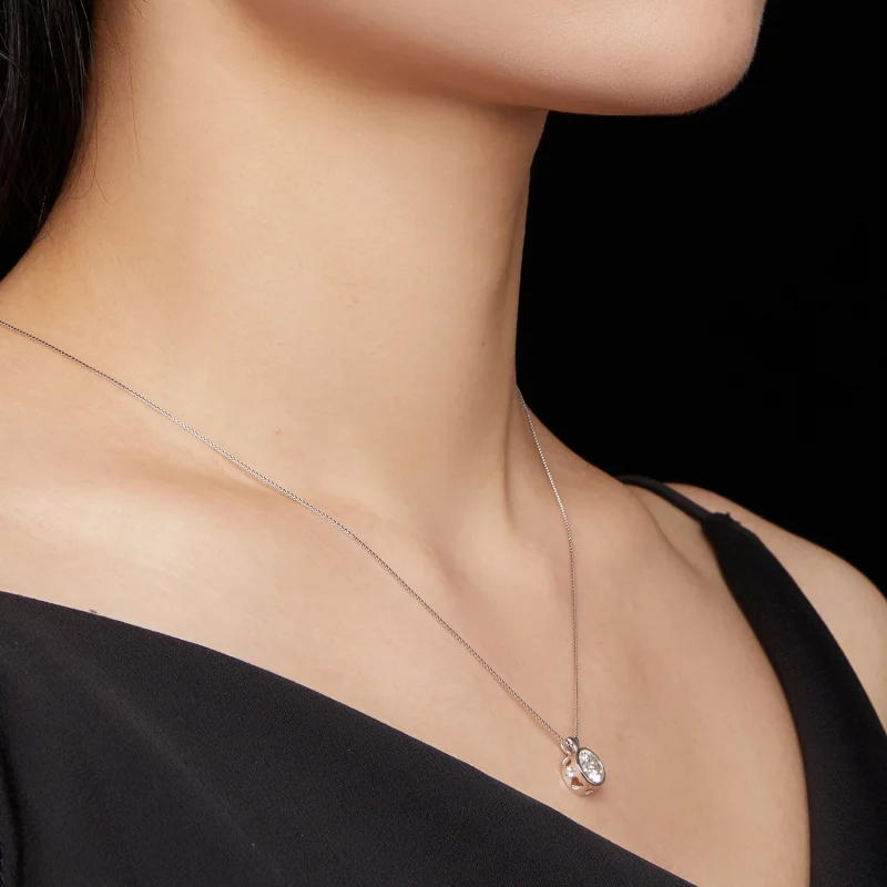 (Bild für) Halskette im Pandora-Stil mit 1 Karat Moissanit - MSN013 - Ansicht 7