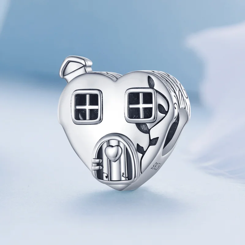 (Bild für) Herzförmiger Haus-Charm im Pandora-Stil - BSC871 - Ansicht 2