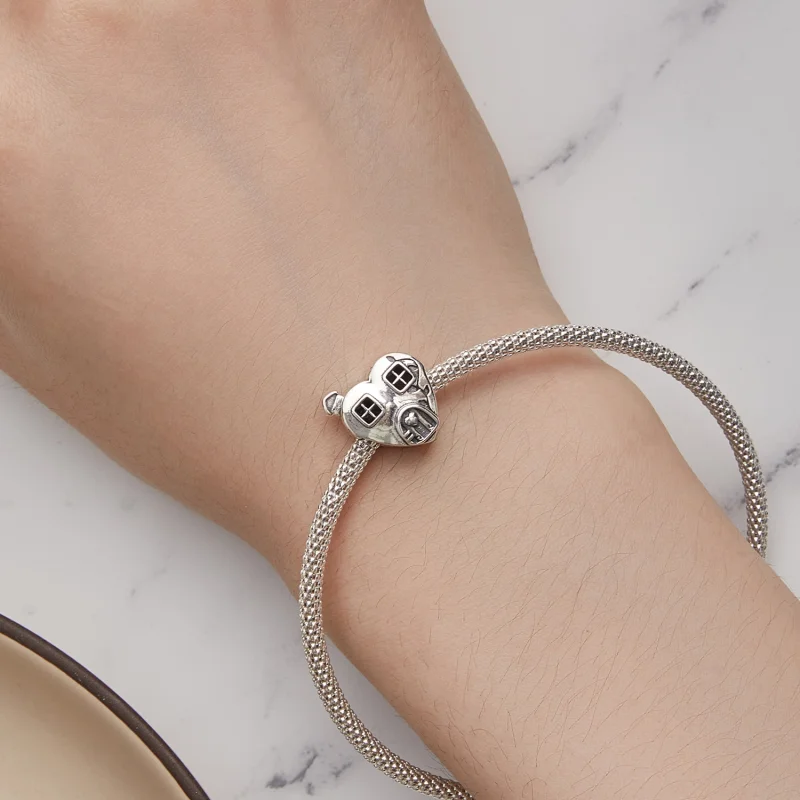 (Bild für) Herzförmiger Haus-Charm im Pandora-Stil - BSC871 - Ansicht 7