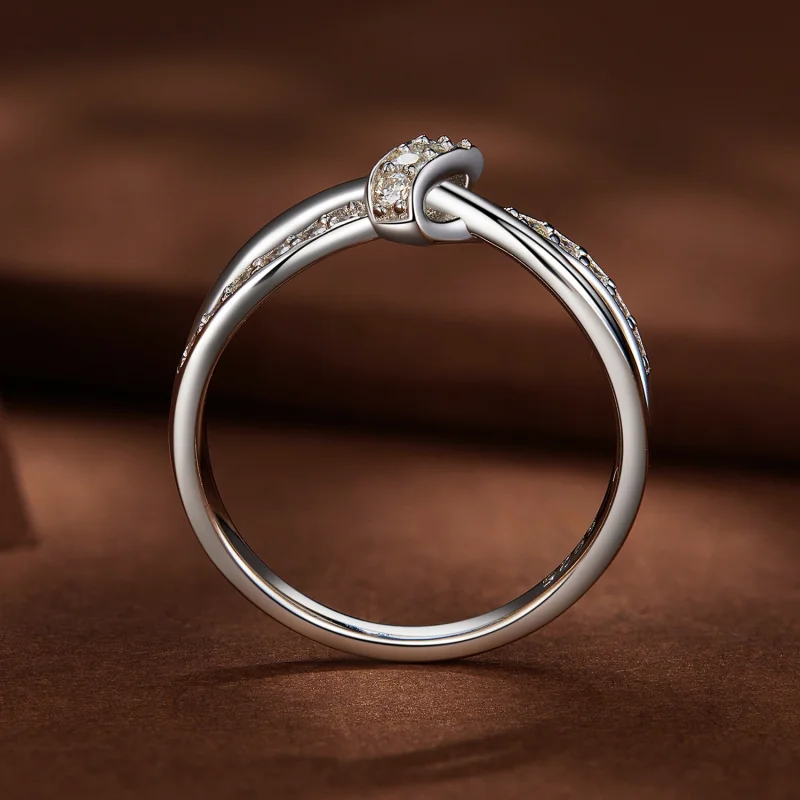 (Bild für) Kreuzgewickelter Moissanit-Ring im Pandora-Stil - MSR031 - Ansicht 4