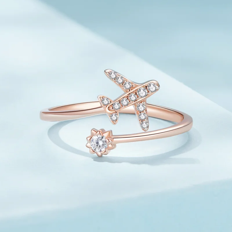 (Bild für) Offener Distanzring aus Roségold im Pandora-Stil - SCR623-C - Ansicht 3