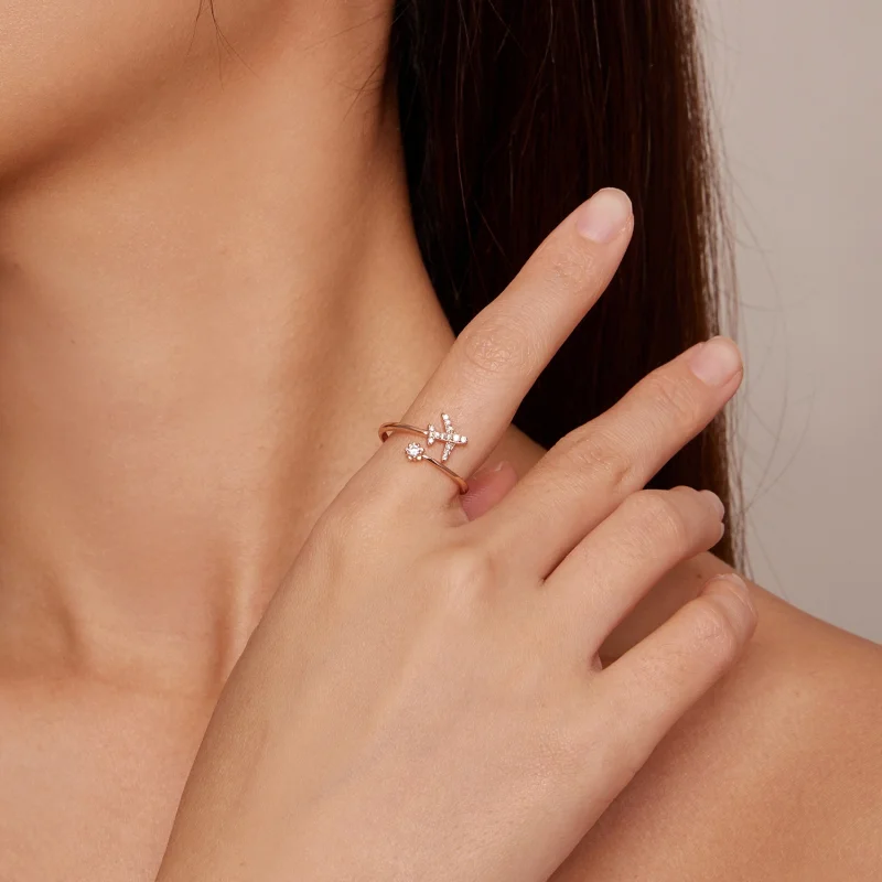 (Bild für) Offener Distanzring aus Roségold im Pandora-Stil - SCR623-C - Ansicht 4