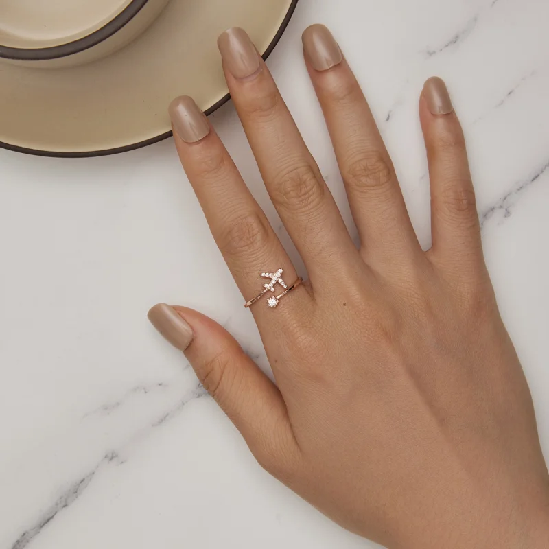 (Bild für) Offener Distanzring aus Roségold im Pandora-Stil - SCR623-C - Ansicht 5