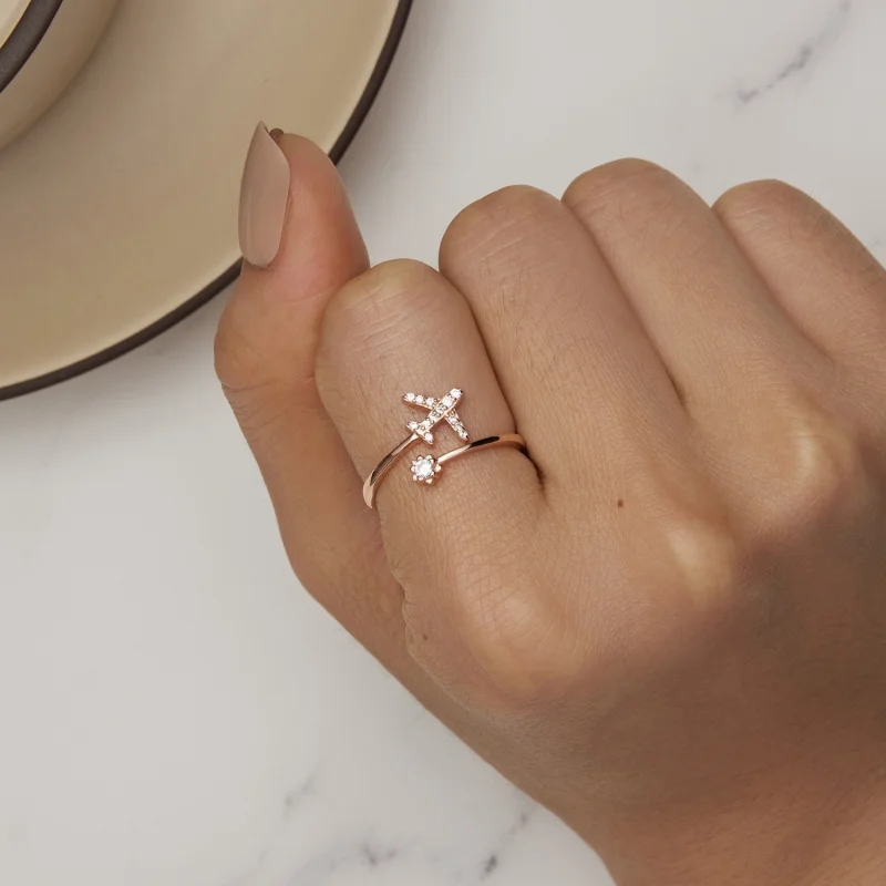 (Bild für) Offener Distanzring aus Roségold im Pandora-Stil - SCR623-C - Ansicht 6
