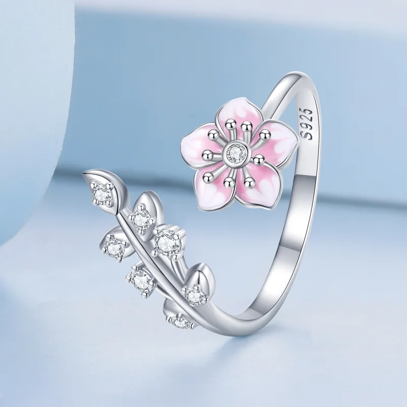 (Bild für) Offener Kirschblüten-Ring im Pandora-Stil - BSR438 - Ansicht 2