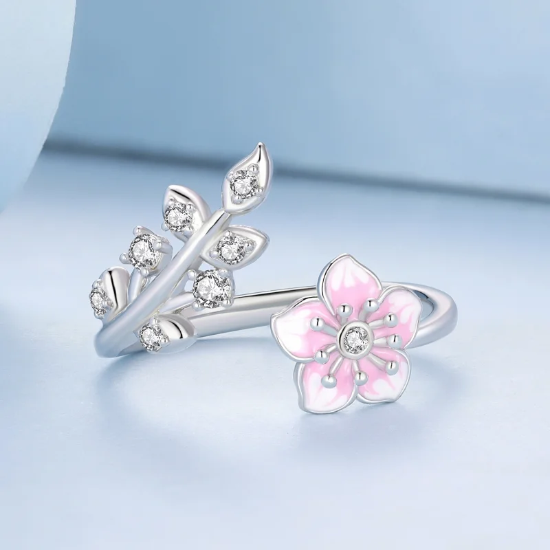 (Bild für) Offener Kirschblüten-Ring im Pandora-Stil - BSR438 - Ansicht 3
