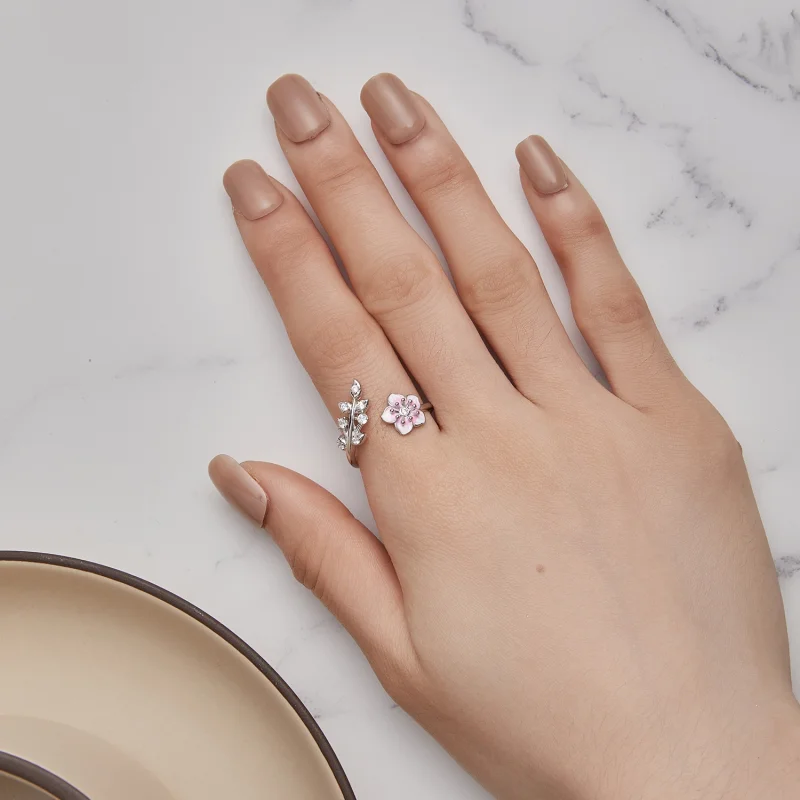(Bild für) Offener Kirschblüten-Ring im Pandora-Stil - BSR438 - Ansicht 5