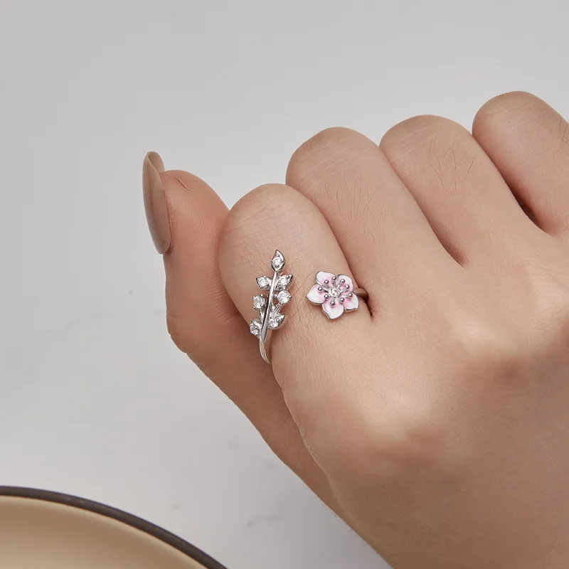 (Bild für) Offener Kirschblüten-Ring im Pandora-Stil - BSR438 - Ansicht 6