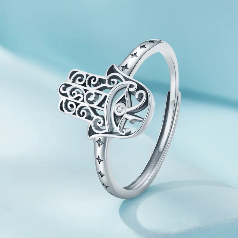 (Bild für) Offener Ring „Hand der Fatima“ im Pandora-Stil - SCR938 - Ansicht 2