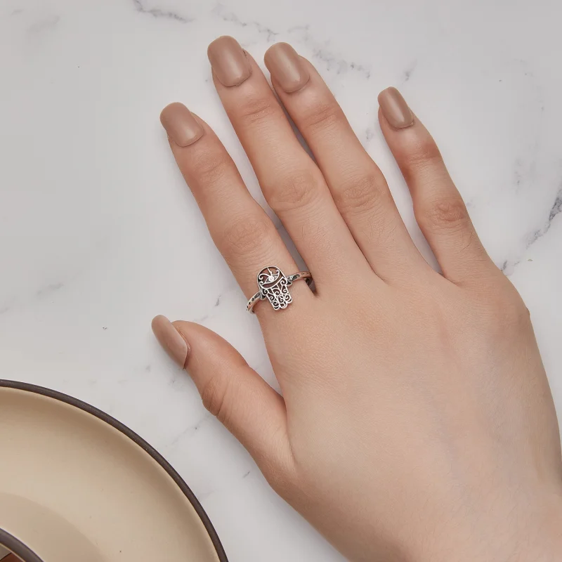 (Bild für) Offener Ring „Hand der Fatima“ im Pandora-Stil - SCR938 - Ansicht 5