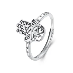 (Bild für) Offener Ring „Hand der Fatima“ im Pandora-Stil - SCR938