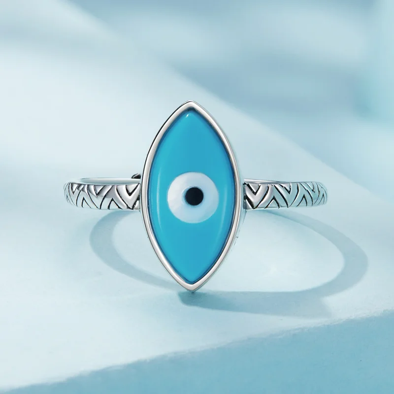 (Bild für) Offener Ring mit blauem Teufelsauge im Pandora-Stil - SCR937 - Ansicht 3