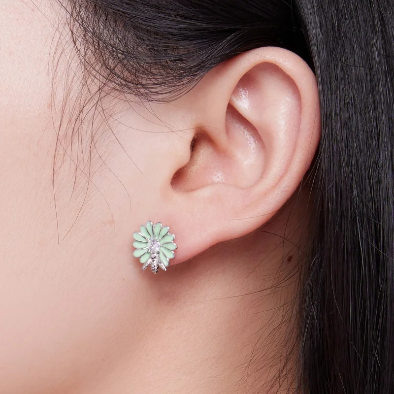 (Bild für) Ohrstecker mit Gänseblümchen-Biene im Pandora-Stil - SCE1598 - Ansicht 7