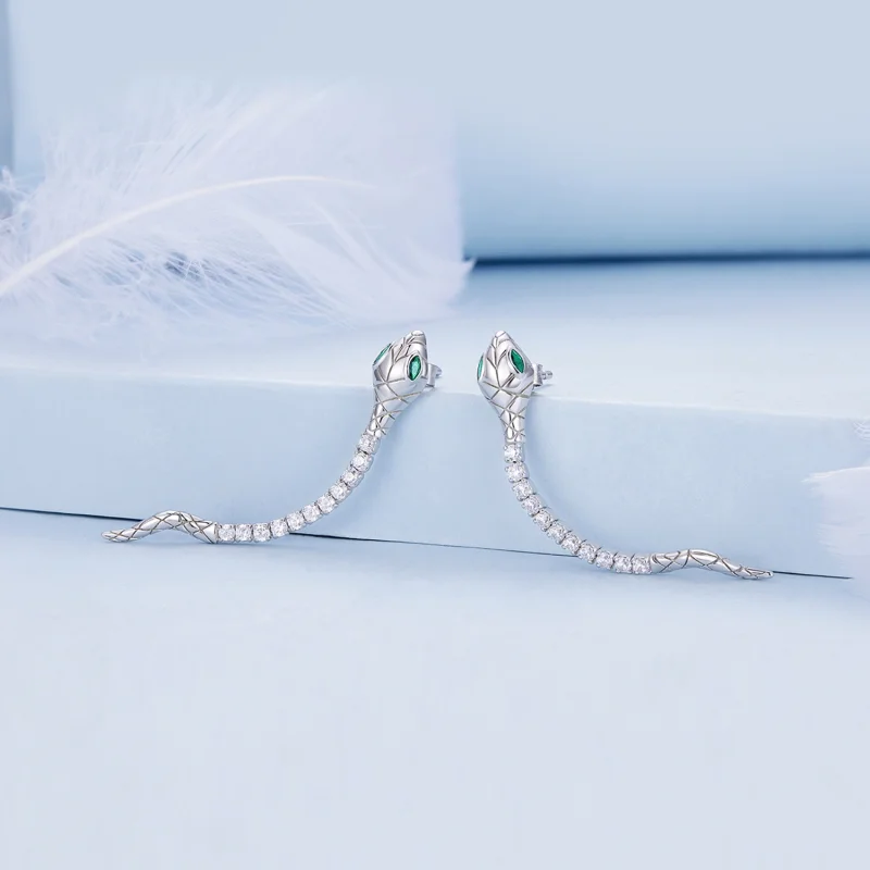 (Bild für) Ohrstecker „Spirit Snake“ im Pandora-Stil - BSE851 - Ansicht 2