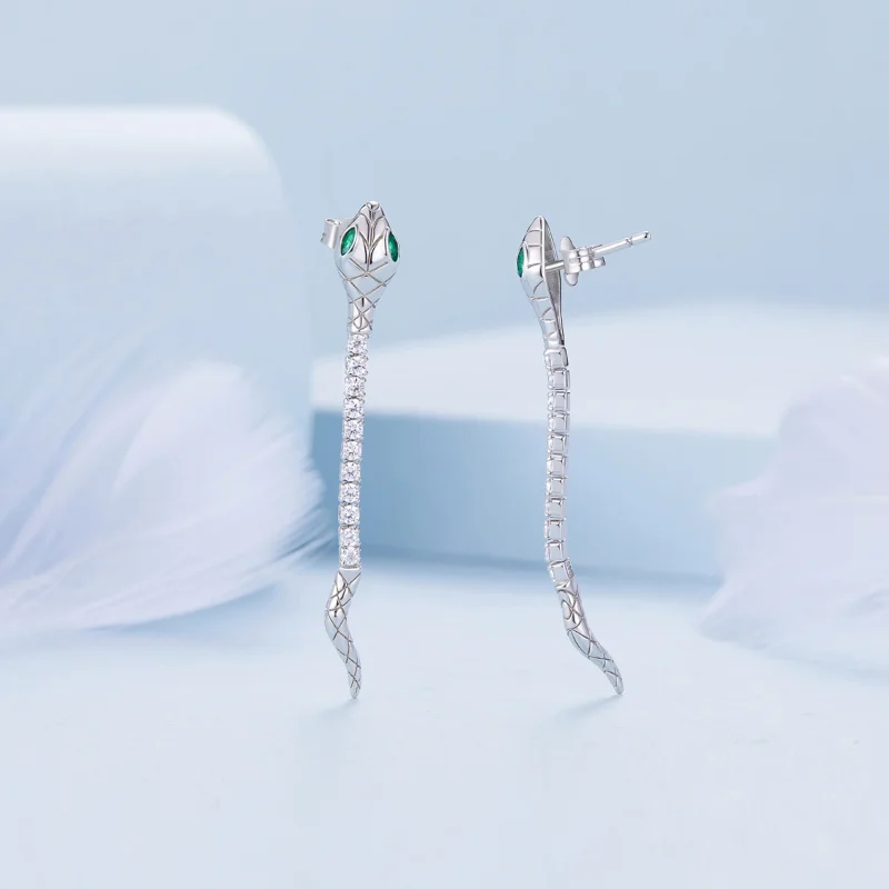 (Bild für) Ohrstecker „Spirit Snake“ im Pandora-Stil - BSE851 - Ansicht 3