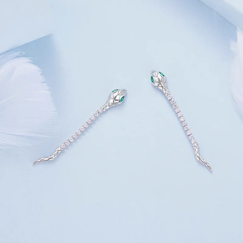 (Bild für) Ohrstecker „Spirit Snake“ im Pandora-Stil - BSE851 - Ansicht 4