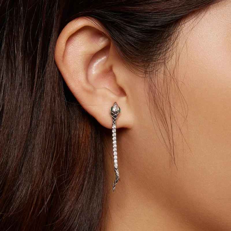 (Bild für) Ohrstecker „Spirit Snake“ im Pandora-Stil - BSE851 - Ansicht 5