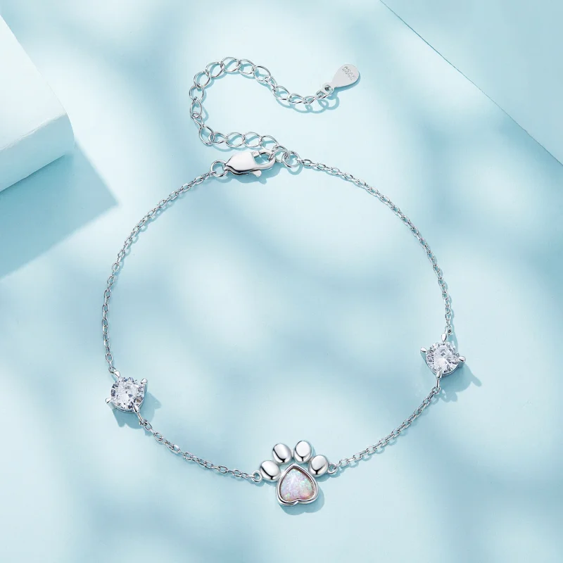 (Bild für) Opal-Pfotenabdruck-Armband im Pandora-Stil - SCB256 - Ansicht 2