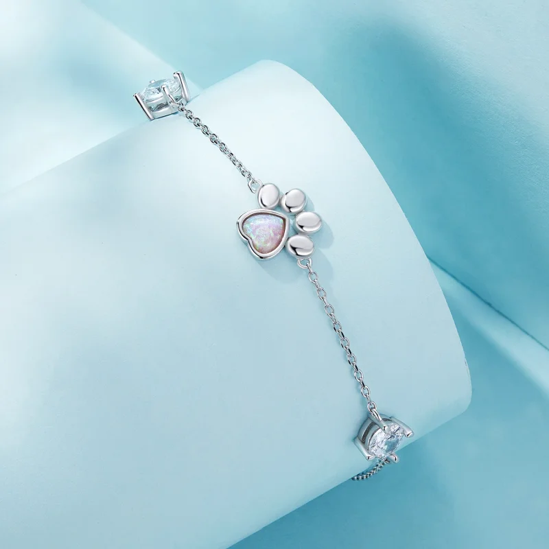 (Bild für) Opal-Pfotenabdruck-Armband im Pandora-Stil - SCB256 - Ansicht 3