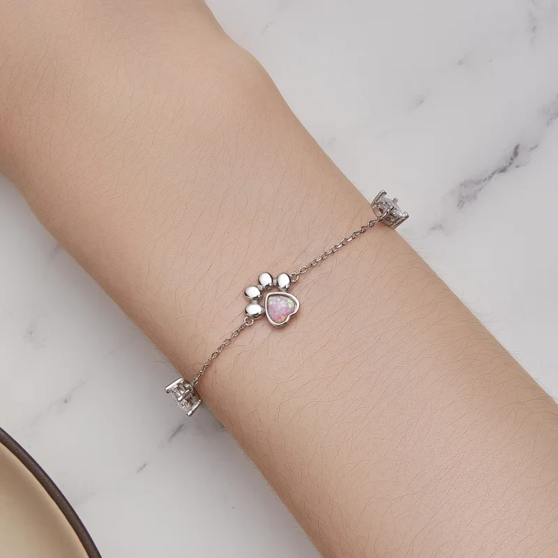 (Bild für) Opal-Pfotenabdruck-Armband im Pandora-Stil - SCB256 - Ansicht 5