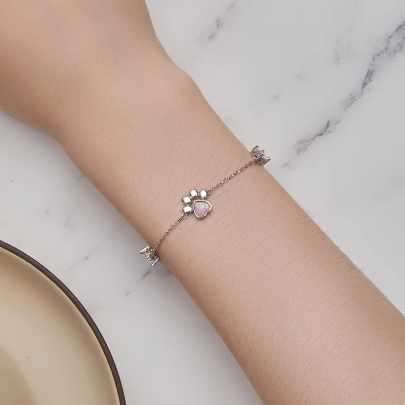 (Bild für) Opal-Pfotenabdruck-Armband im Pandora-Stil - SCB256 - Ansicht 6