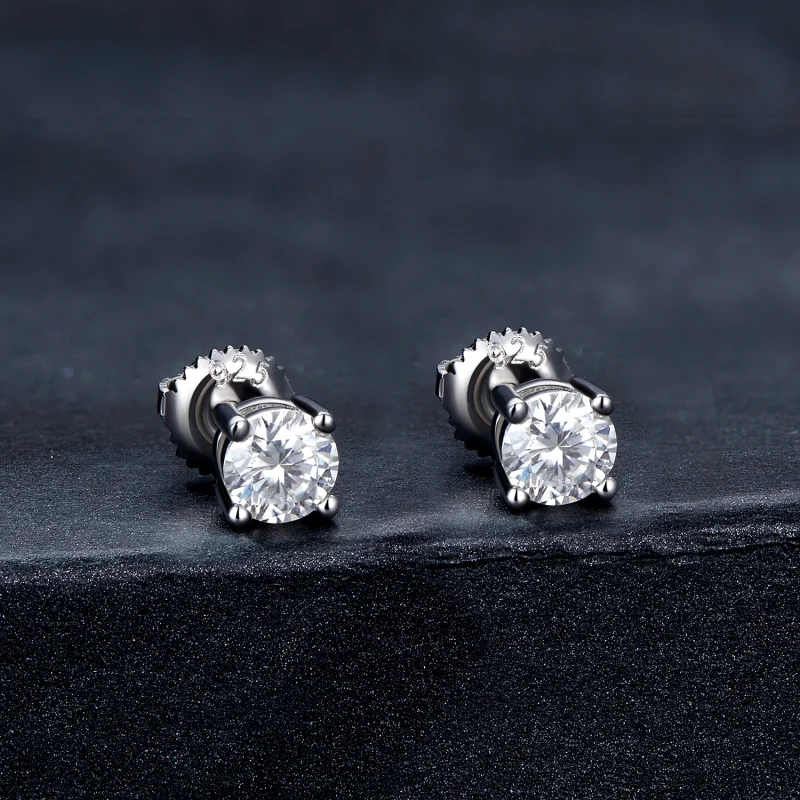 (Bild für) 0,5 Karat Vier-Klauen-Moissanit-Ohrstecker im Pandora-Stil - MSE003-S - Ansicht 2
