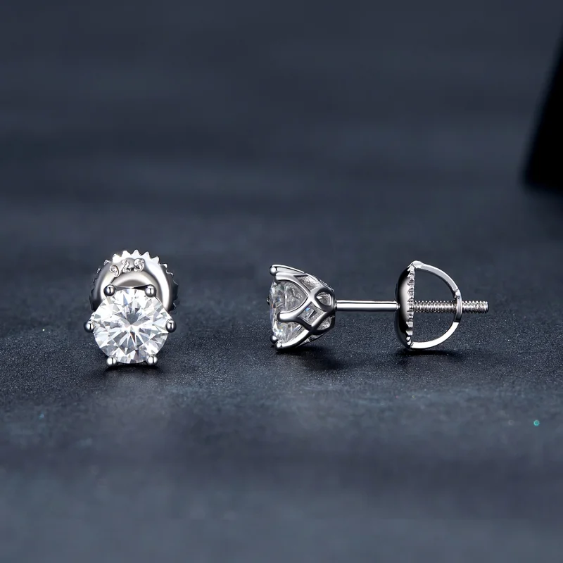 (Bild für) 0,5 Karat Vier-Klauen-Moissanit-Ohrstecker im Pandora-Stil - MSE004-S - Ansicht 3