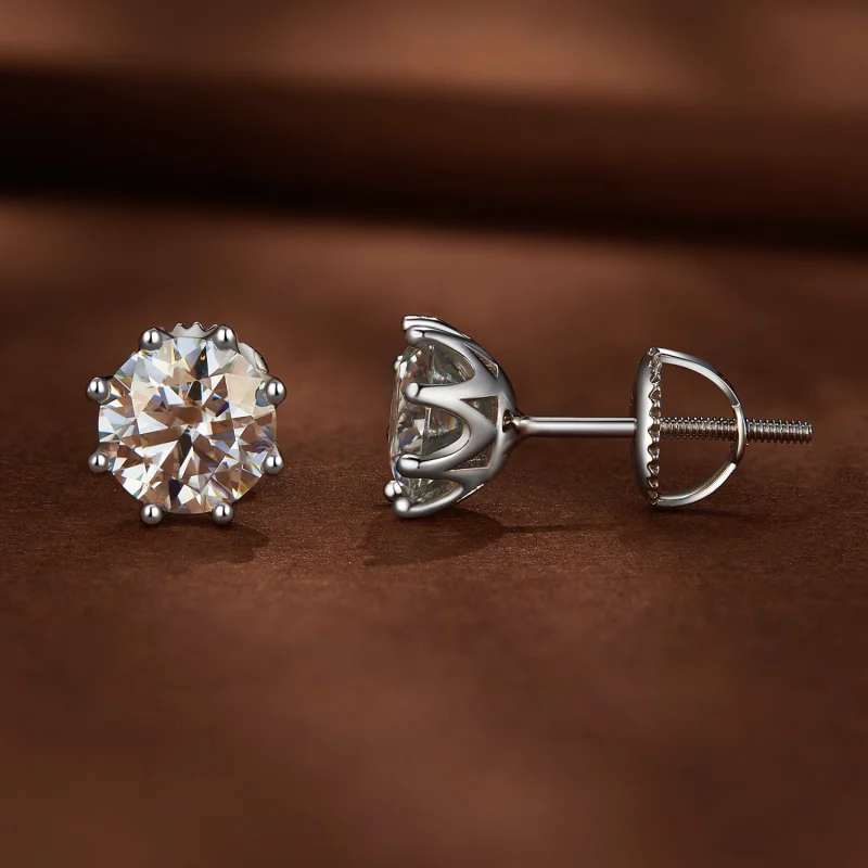 (Bild für) 1-Karat-Moissanit-Ohrstecker im Pandora-Stil - MSE019-L - Ansicht 2