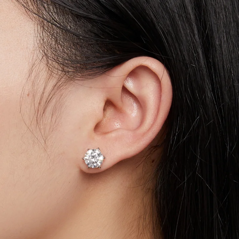 (Bild für) 2-Karat-Moissanit-Ohrstecker im Pandora-Stil - MSE021-L - Ansicht 5