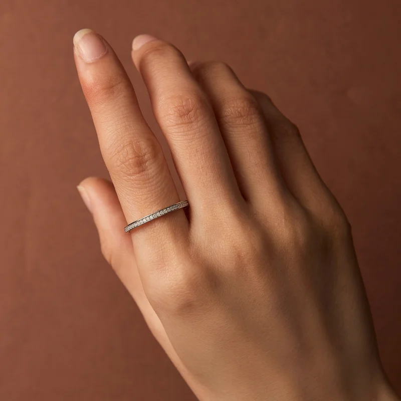 (Bild für) Pave-Moissanit-Ring im Pandora-Stil - MSR030 - Ansicht 6