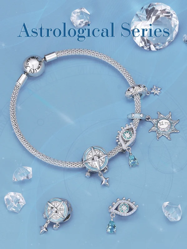 (Bild für) Stern-Kompass-Charm im Pandora-Stil - BSC854 - Ansicht 2