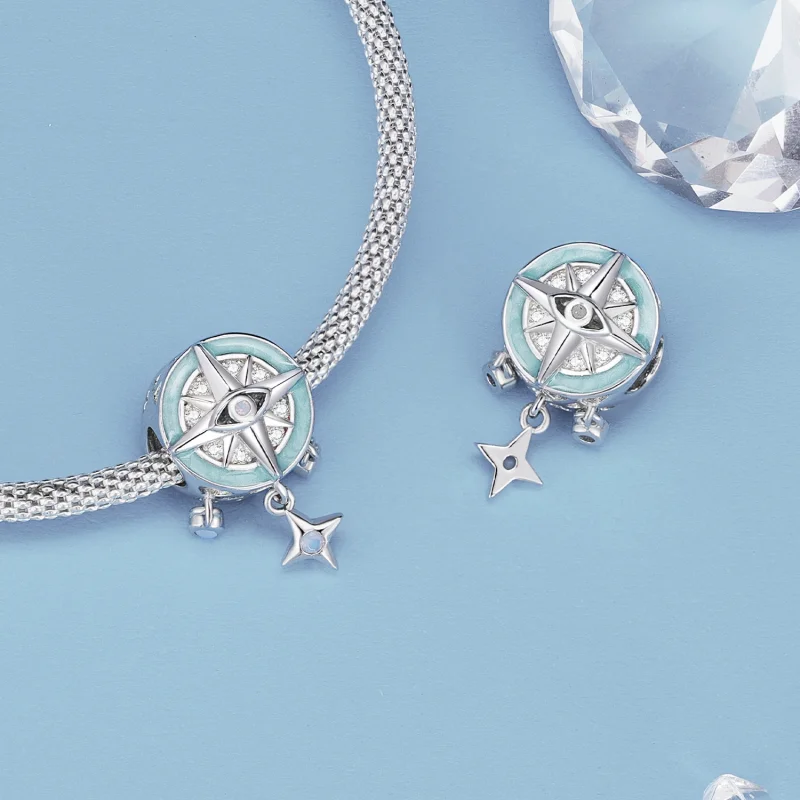 (Bild für) Stern-Kompass-Charm im Pandora-Stil - BSC854 - Ansicht 5
