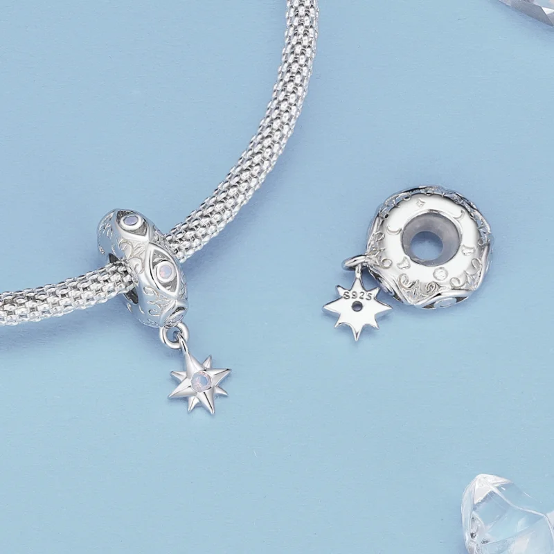 (Bild für) Teufelsauge-Stern-Spacer-Charm im Pandora-Stil - BSC857 - Ansicht 4