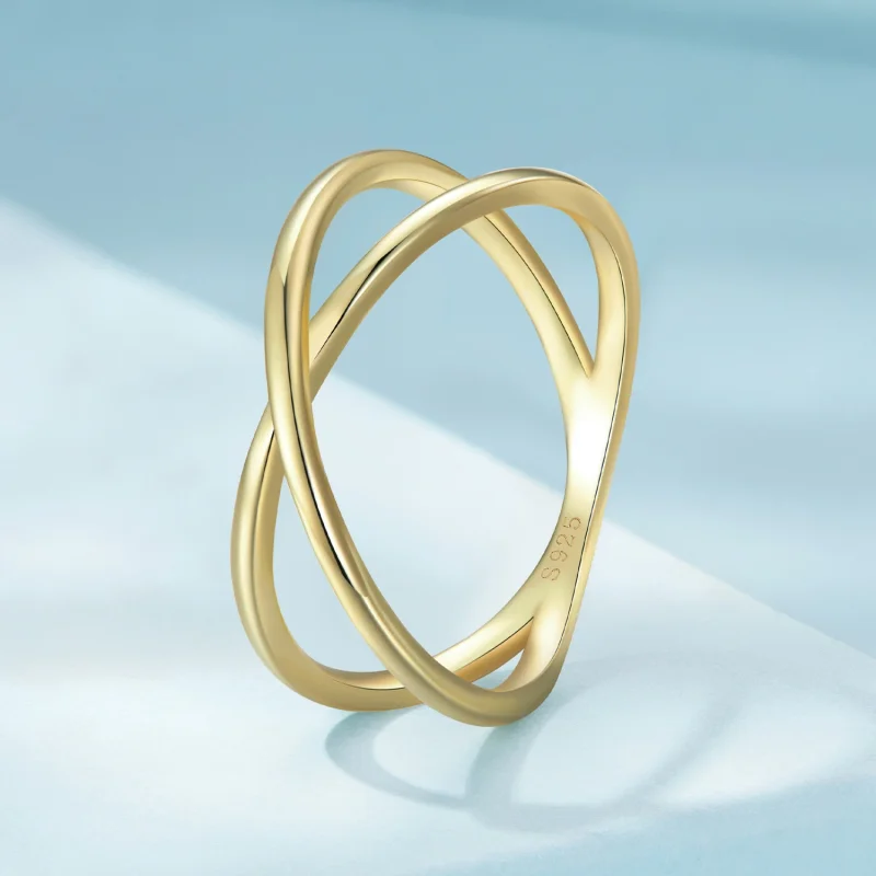 (Bild für) Vergoldeter Crossover-Ring im Pandora-Stil - SCR543-B - Ansicht 2
