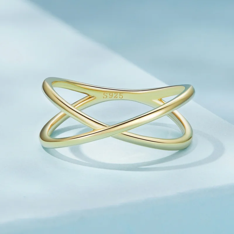 (Bild für) Vergoldeter Crossover-Ring im Pandora-Stil - SCR543-B - Ansicht 3