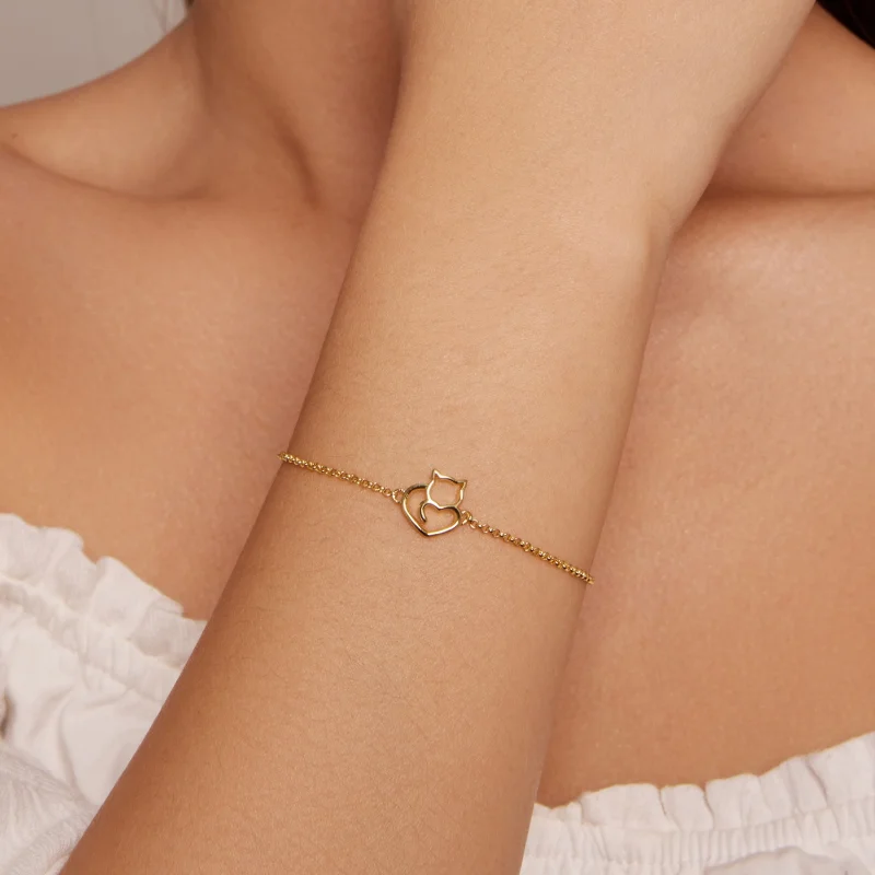 (Bild für) Vergoldetes Armband mit süßer Katze im Pandora-Stil - SCB102-B - Ansicht 4