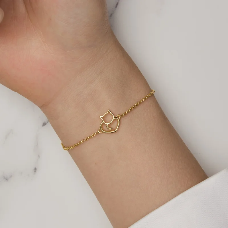 (Bild für) Vergoldetes Armband mit süßer Katze im Pandora-Stil - SCB102-B - Ansicht 6