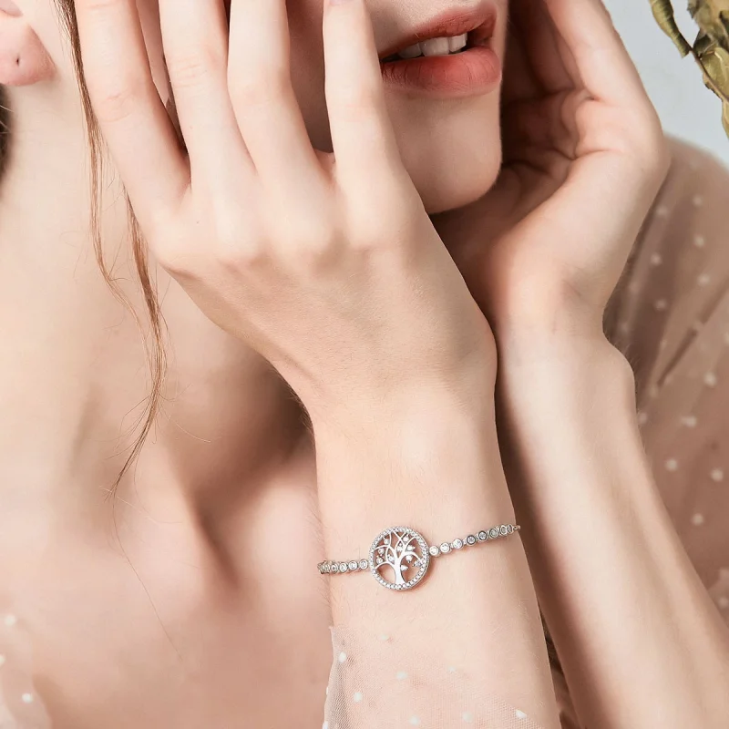 (Bild für) Armband „Bright Tree of Life“ im Pandora-Stil aus Silber - SCB035 - Ansicht 2