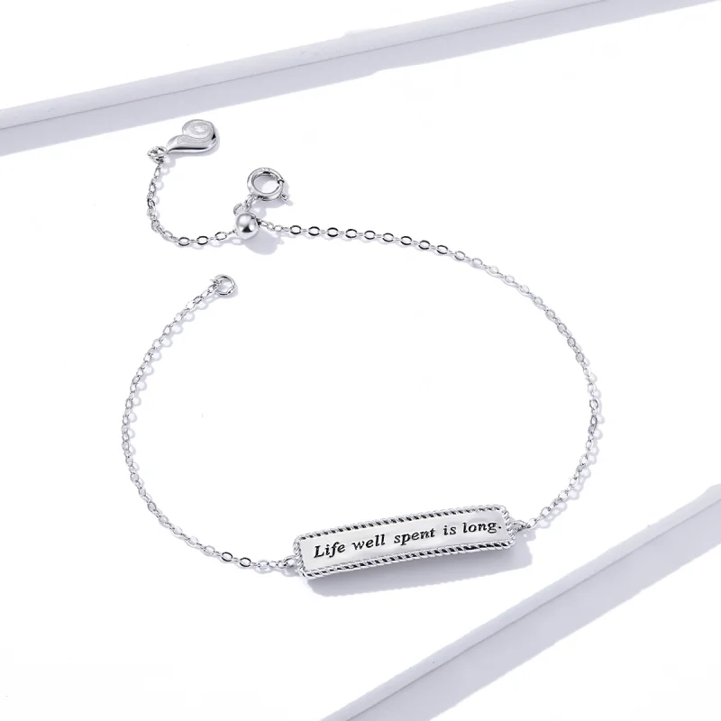 (Bild für) Armband im Pandora-Stil: Das gut verbrachte Leben ist lang - BSB039 - Ansicht 2