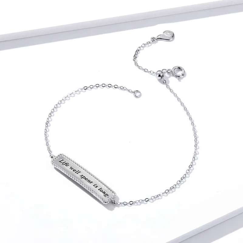 (Bild für) Armband im Pandora-Stil: Das gut verbrachte Leben ist lang - BSB039 - Ansicht 3