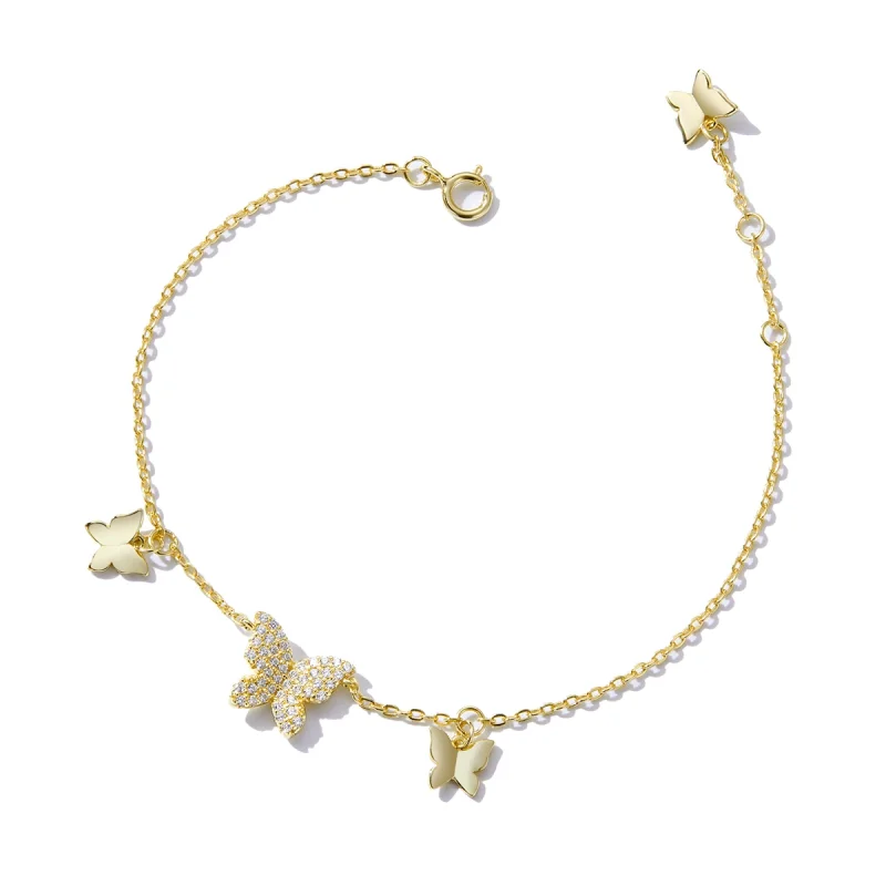 (Bild für) Armband im Pandora-Stil mit Schmetterlingseffekt - BSB064 - Ansicht 2