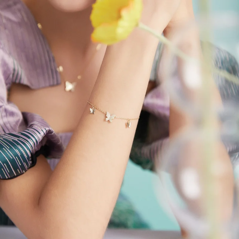 (Bild für) Armband im Pandora-Stil mit Schmetterlingseffekt - BSB064 - Ansicht 4