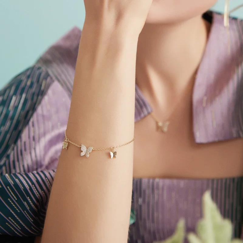 (Bild für) Armband im Pandora-Stil mit Schmetterlingseffekt - BSB064 - Ansicht 6