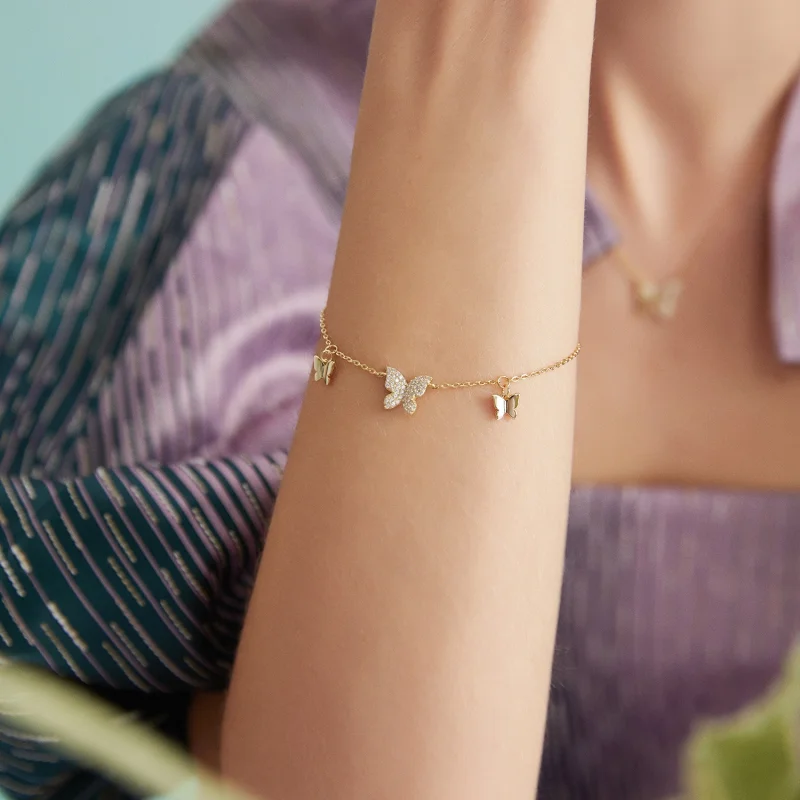 (Bild für) Armband im Pandora-Stil mit Schmetterlingseffekt - BSB064 - Ansicht 7