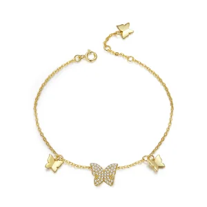 (Bild für) Armband im Pandora-Stil mit Schmetterlingseffekt - BSB064