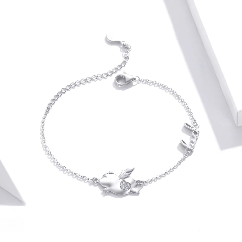 (Bild für) Armband „Kleines fliegendes Schweinchen“ im Pandora-Stil - BSB022 - Ansicht 2