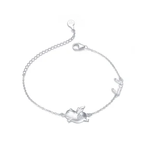 (Bild für) Armband „Kleines fliegendes Schweinchen“ im Pandora-Stil - BSB022